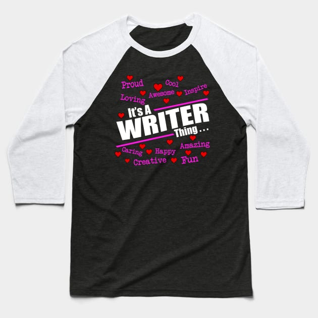 Writer Baseball T-Shirt by IconRose